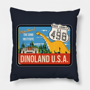 Vintage Dinoland Pillow