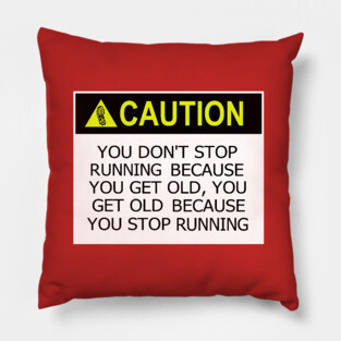 Caution Running Pillow