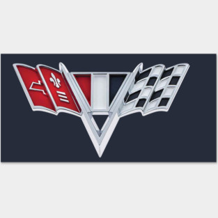 Chevy Flag Fender Eblem Posters and Art