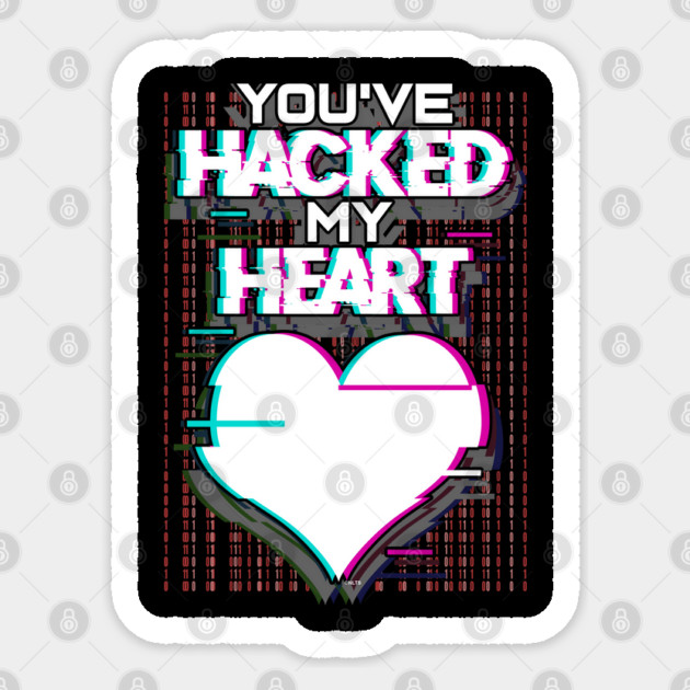 Hacked Heart Computer Geek Valentine Sticker by creative