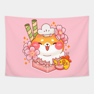 Sakura Strawberry Cake Box Tapestry
