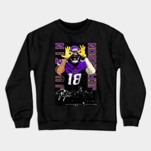 Justin Jefferson Griddy Dance Minneapolis Night City Skyline Crewneck Sweatshirt