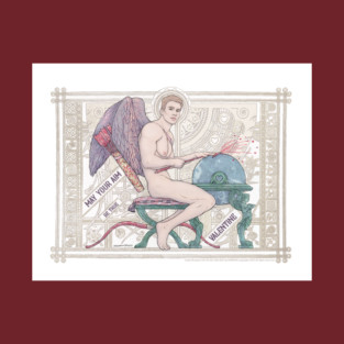 Cupid Sharpening His Arrows Valentine T-Shirt