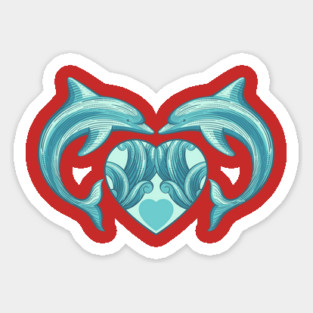 Dolphin Love Valentine & Love Sticker
