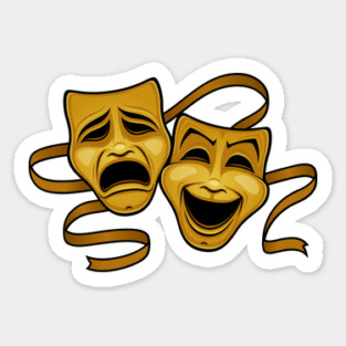 Gold Comedy And Tragedy Theater Masks Magnet