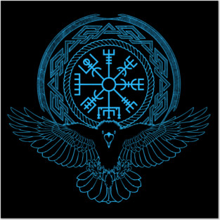 Viking Raven, Vegvisir and Celtic Knotwork Posters and Art