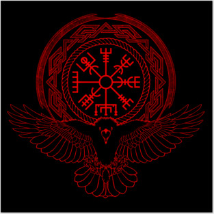 Viking Raven, Vegvisir and Celtic Knotwork Posters and Art