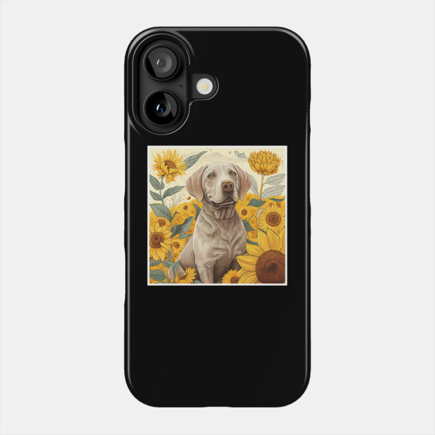 Labrador Retriever Dog, Surrounded by Sunflowers, Dog Lover Phone Case by logiamerch