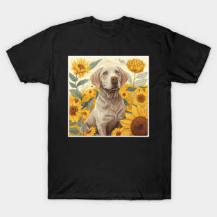 Labrador Retriever Dog, Surrounded by Sunflowers, Dog Lover T-Shirt