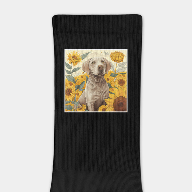Labrador Retriever Dog, Surrounded by Sunflowers, Dog Lover by logiamerch