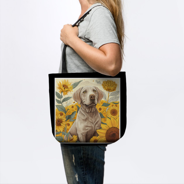 Labrador Retriever Dog, Surrounded by Sunflowers, Dog Lover by logiamerch