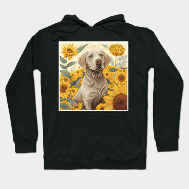 Labrador Retriever Dog, Surrounded by Sunflowers, Dog Lover Hoodie by logiamerch