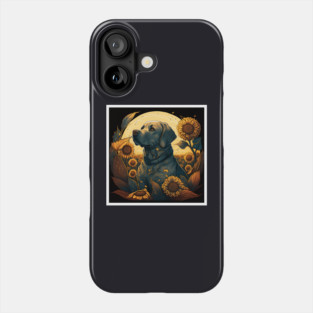 Golden Retriever Dog, Surrounded by Sunflowers, Dog Lover Phone Case