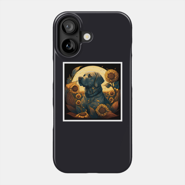 Golden Retriever Dog, Surrounded by Sunflowers, Dog Lover Phone Case by logiamerch