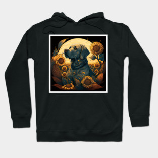 Golden Retriever Dog, Surrounded by Sunflowers, Dog Lover Hoodie