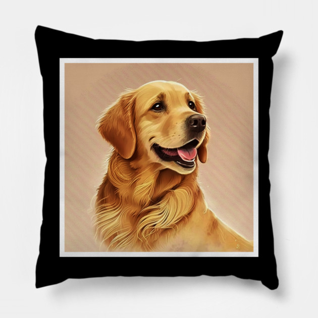Golden Retriever Dog, Dog Lover Pillow by logiamerch