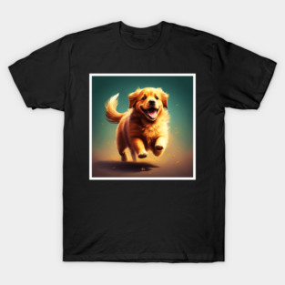 Playful Golden Retriever Dog, Dog Lover T-Shirt