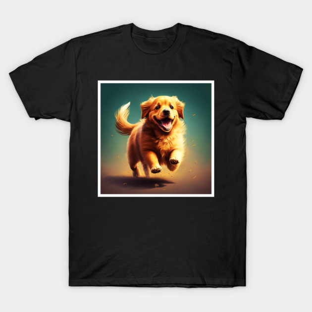 Playful Golden Retriever Dog, Dog Lover T-Shirt by logiamerch