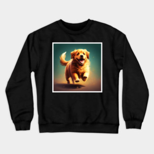 Playful Golden Retriever Dog, Dog Lover Crewneck Sweatshirt