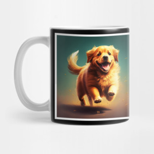 Playful Golden Retriever Dog, Dog Lover Mug