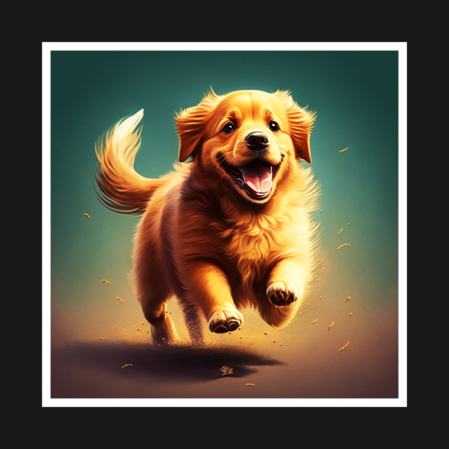 Playful Golden Retriever Dog, Dog Lover by logiamerch