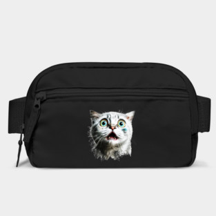 Funny Scared Cat Face, Cat Lover, Scaredy Cat Bag