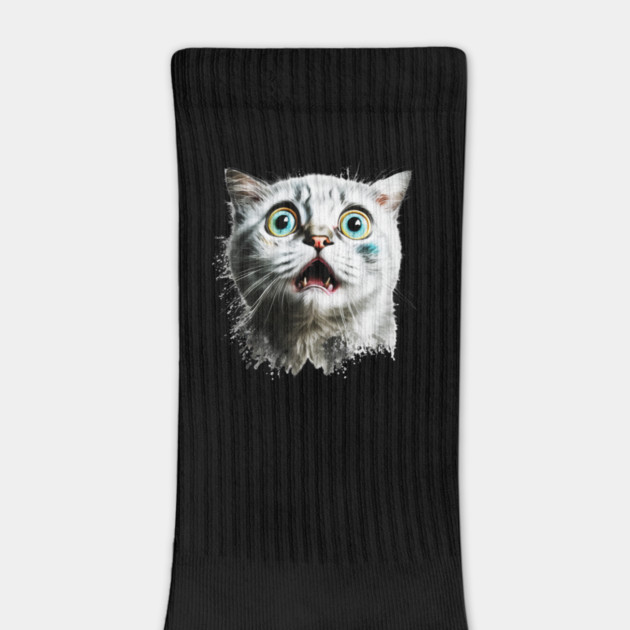 Funny Scared Cat Face, Cat Lover, Scaredy Cat by logiamerch