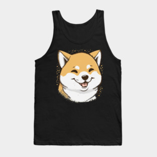 Cute Smiling Shiba Inu Dog, Dog Lover Tank Top
