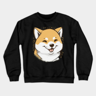 Cute Smiling Shiba Inu Dog, Dog Lover Crewneck Sweatshirt