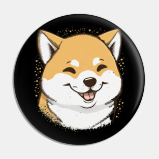 Cute Smiling Shiba Inu Dog, Dog Lover Pin