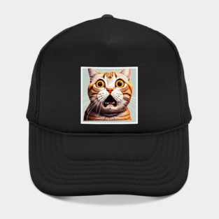 Funny Scared Cat Face, Cat Lover, Scaredy cat Hat