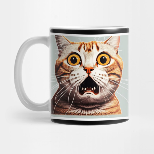 Funny Scared Cat Face, Cat Lover, Scaredy cat by logiamerch