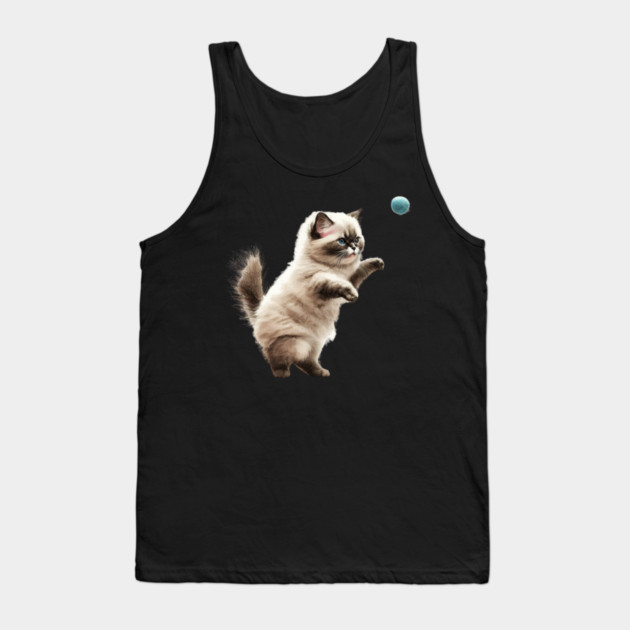 Cute Playful Kitten, Cat Lover Tank Top by logiamerch