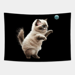 Cute Playful Kitten, Cat Lover Tapestry