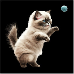 Cute Playful Kitten, Cat Lover Posters and Art