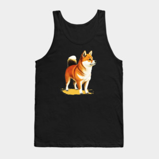 Shiba Inu Dog Illustration, Love Shiba Inu Dogs Tank Top