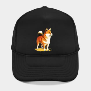 Shiba Inu Dog Illustration, Love Shiba Inu Dogs Hat