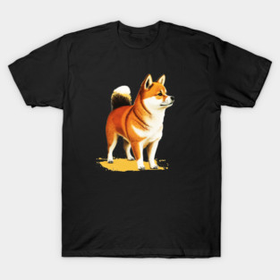 Shiba Inu Dog Illustration, Love Shiba Inu Dogs T-Shirt