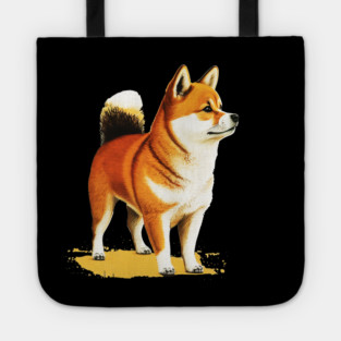 Shiba Inu Dog Illustration, Love Shiba Inu Dogs Tote