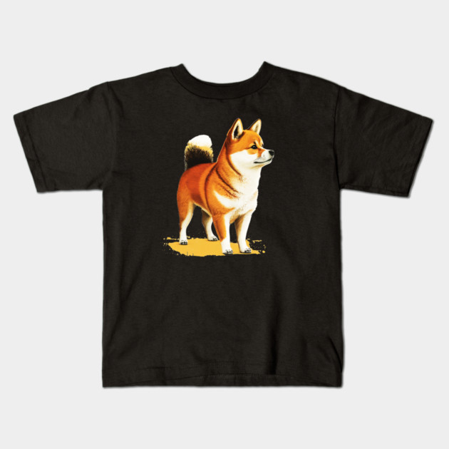 Shiba Inu Dog Illustration, Love Shiba Inu Dogs Kids T-Shirt by logiamerch
