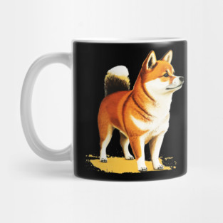 Shiba Inu Dog Illustration, Love Shiba Inu Dogs Mug