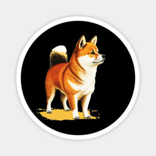 Shiba Inu Dog Illustration, Love Shiba Inu Dogs Magnet