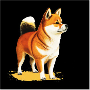 Shiba Inu Dog Illustration, Love Shiba Inu Dogs Posters and Art