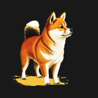 Shiba Inu Dog Illustration, Love Shiba Inu Dogs T-Shirt