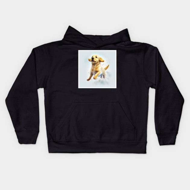 Golden Retriever Dog, Puppy Dog Kids Hoodie by logiamerch