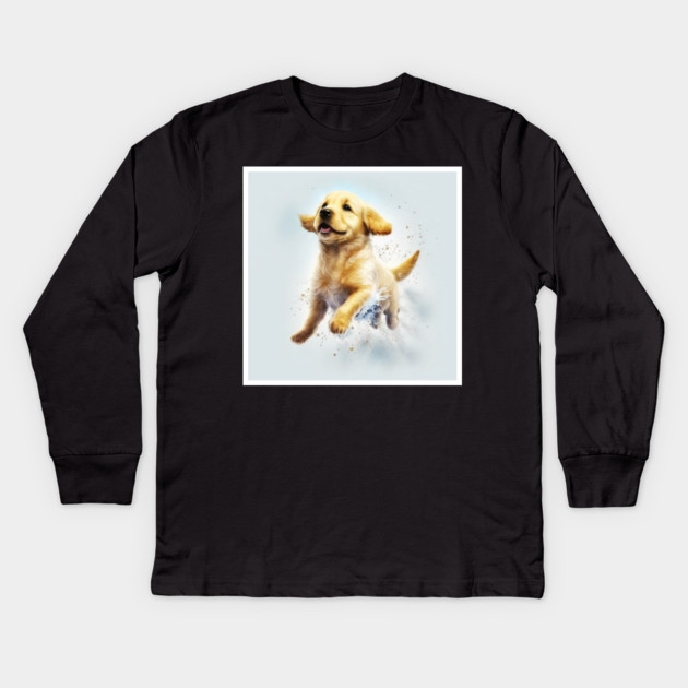 Golden Retriever Dog, Puppy Dog Kids Long Sleeve T-Shirt by logiamerch