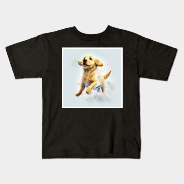 Golden Retriever Dog, Puppy Dog Kids T-Shirt by logiamerch