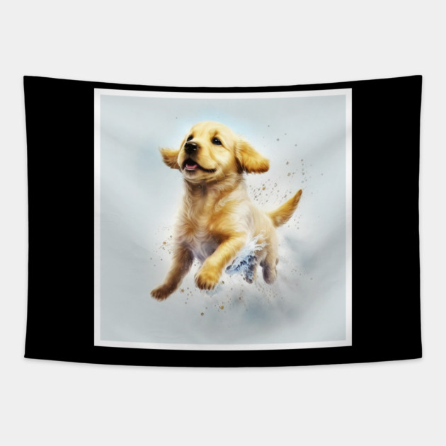 Golden Retriever Dog, Puppy Dog Tapestry by logiamerch