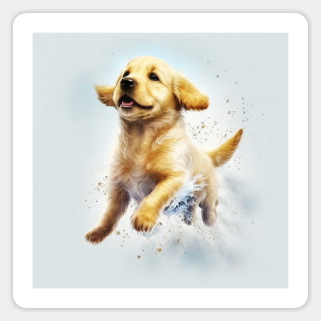 Golden Retriever Dog, Puppy Dog Sticker by logiamerch