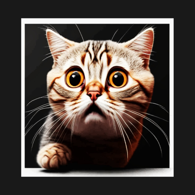 Funny Scared Cat Face, Cat Lover, Scaredy cat by logiamerch
